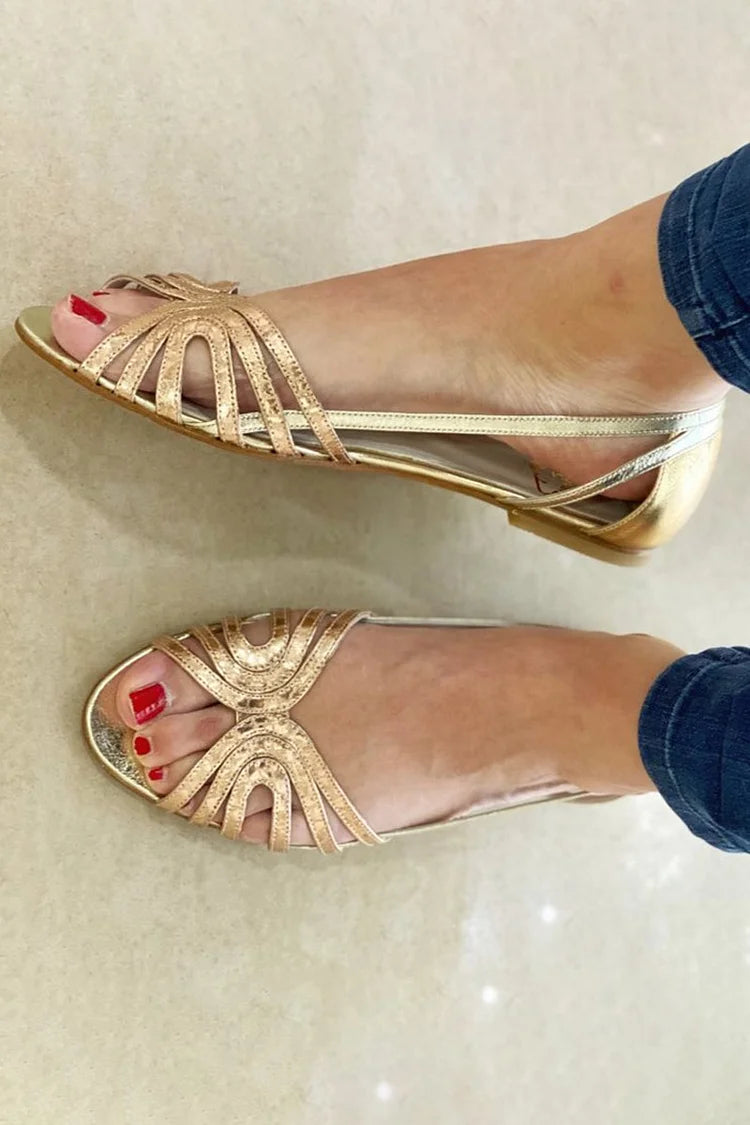 Leonor | Sandalias doradas «Luce d'Estate»