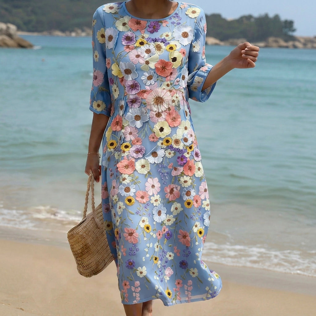 Mel - Robe Midi Confortable et Élégante